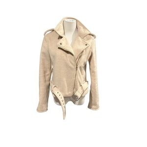 LBLC the Label | Sierra Moto Jacket L Women's Cream Jacket (Oatmeal) Large